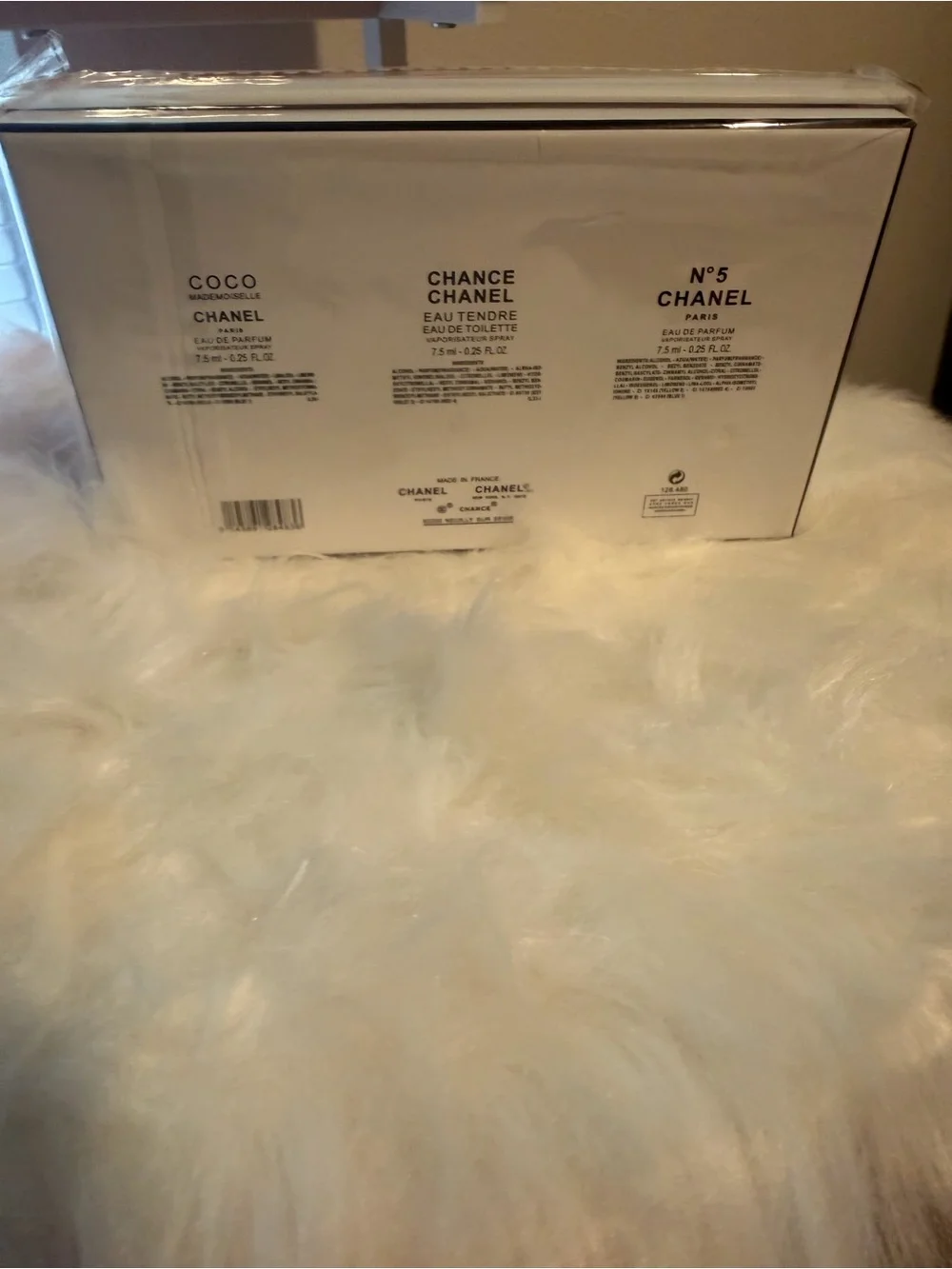 CHANEL White Accessory Box with Black Logo